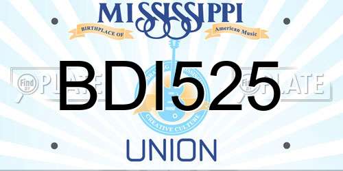 BDI525 Mississippi License Plate