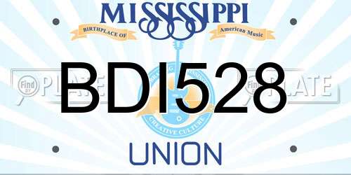 BDI528 Mississippi License Plate