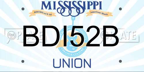 BDI52B Mississippi License Plate