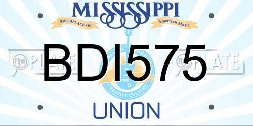 BDI575 Mississippi License Plate