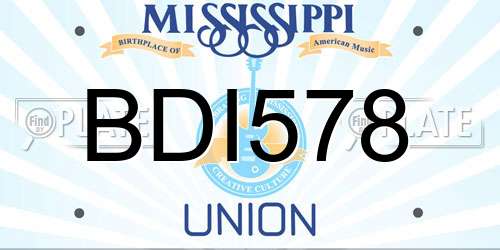 BDI578 Mississippi License Plate