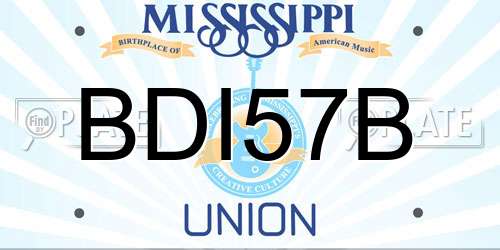 BDI57B Mississippi License Plate