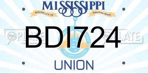 BDI724 Mississippi License Plate