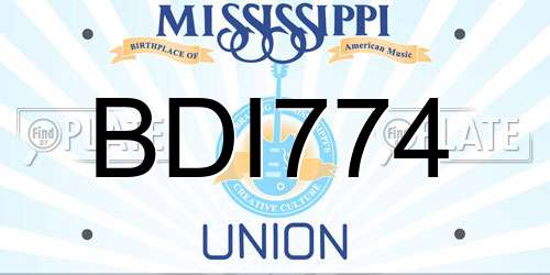 BDI774 Mississippi License Plate