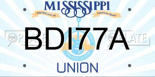 BDI77A Mississippi License Plate
