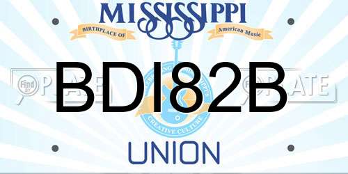 BDI82B Mississippi License Plate