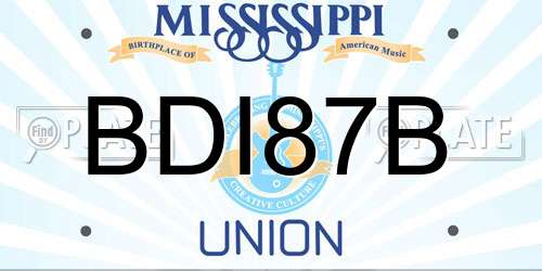 BDI87B Mississippi License Plate