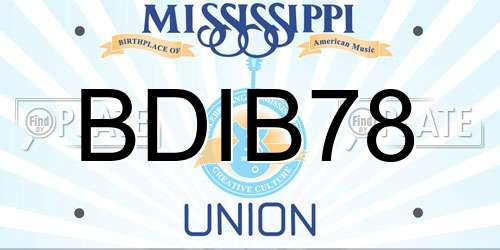 BDIB78 Mississippi License Plate