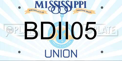BDII05 Mississippi License Plate