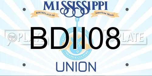 BDII08 Mississippi License Plate