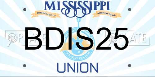 BDIS25 Mississippi License Plate