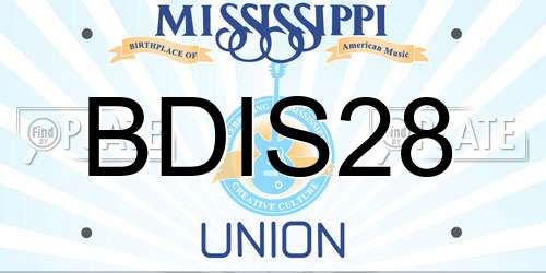 BDIS28 Mississippi License Plate