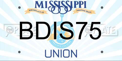 BDIS75 Mississippi License Plate