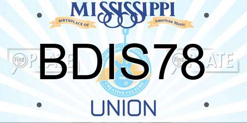 BDIS78 Mississippi License Plate