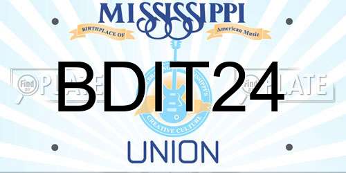 BDIT24 Mississippi License Plate