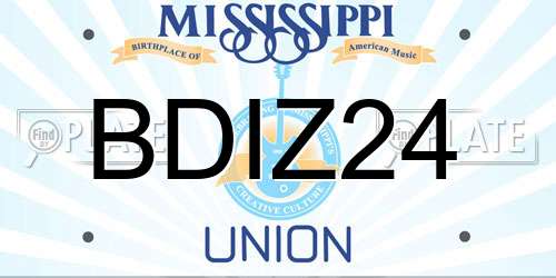 BDIZ24 Mississippi License Plate