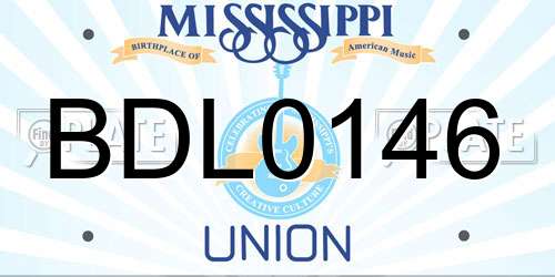 BDL0146 Mississippi License Plate