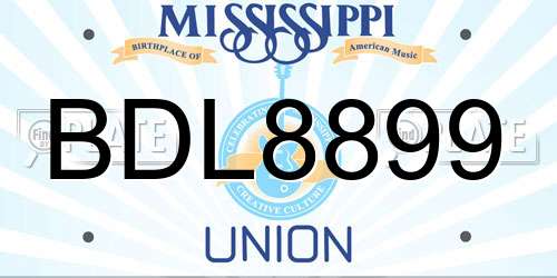 BDL8899 Mississippi License Plate