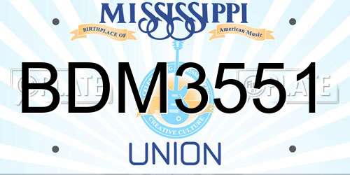BDM3551 Mississippi License Plate