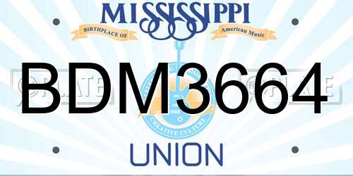BDM3664 Mississippi License Plate