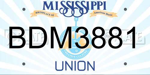 BDM3881 Mississippi License Plate