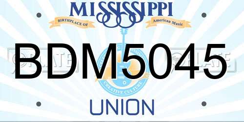 BDM5045 Mississippi License Plate
