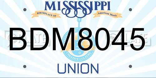 BDM8045 Mississippi License Plate