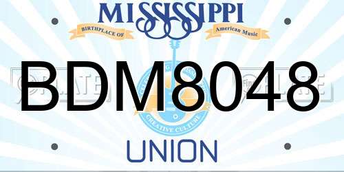 BDM8048 Mississippi License Plate