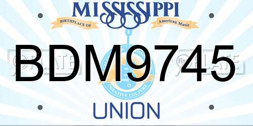 BDM9745 Mississippi License Plate