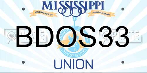 BDOS33 Mississippi License Plate