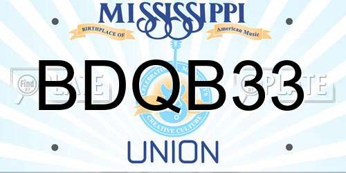 BDQB33 Mississippi License Plate