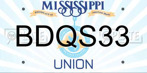 BDQS33 Mississippi License Plate