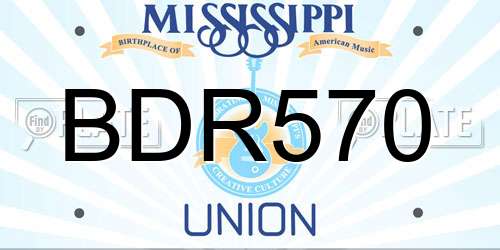 BDR570 Mississippi License Plate