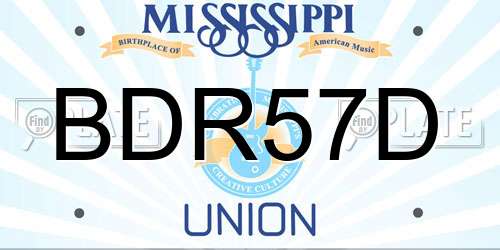 BDR57D Mississippi License Plate