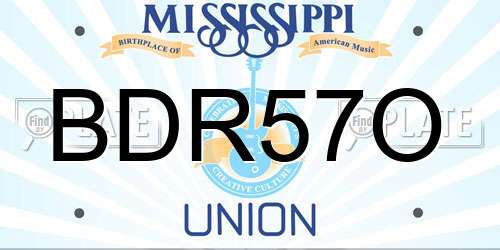 BDR57O Mississippi License Plate