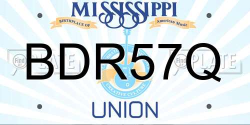 BDR57Q Mississippi License Plate