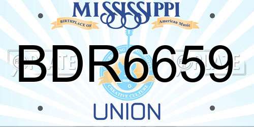 BDR6659 Mississippi License Plate