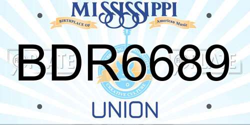 BDR6689 Mississippi License Plate