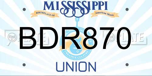 BDR870 Mississippi License Plate