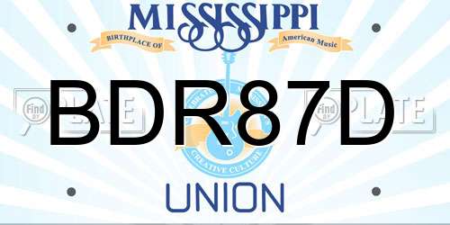 BDR87D Mississippi License Plate