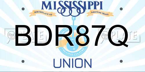 BDR87Q Mississippi License Plate