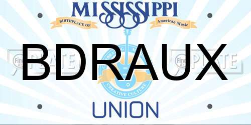 BDRAUX Mississippi License Plate