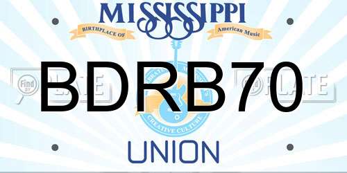 BDRB70 Mississippi License Plate