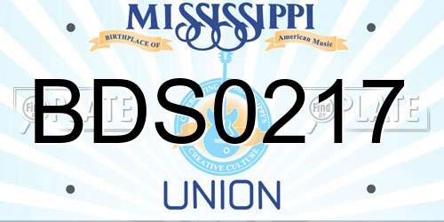 BDS0217 Mississippi License Plate