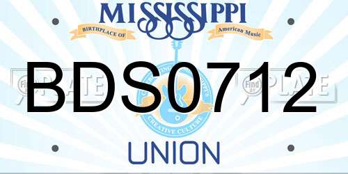 BDS0712 Mississippi License Plate