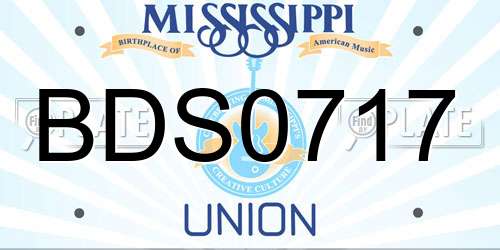 BDS0717 Mississippi License Plate