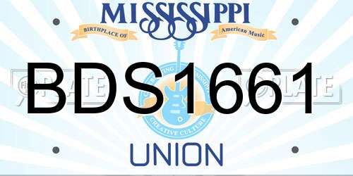 BDS1661 Mississippi License Plate