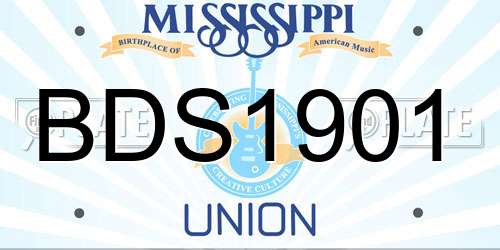 BDS1901 Mississippi License Plate