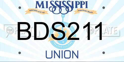 BDS211 Mississippi License Plate