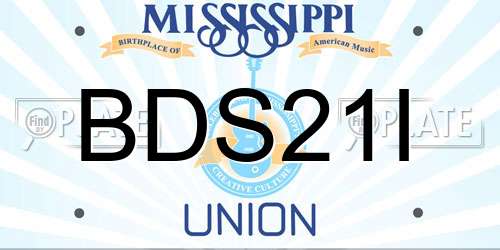 BDS21I Mississippi License Plate